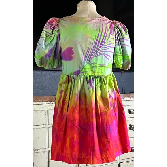 Anthropologie Tracy Reese Puff Sleeve Surplice Dress M - Picture 6 of 9